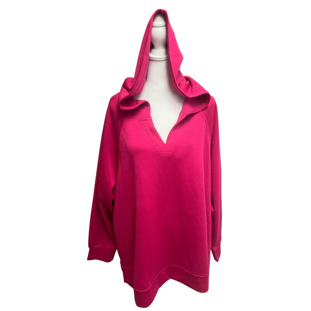 Cable & Gauge Hoodie Womens V Neck Pink Sz 3X Casual Athleisure barbiecore